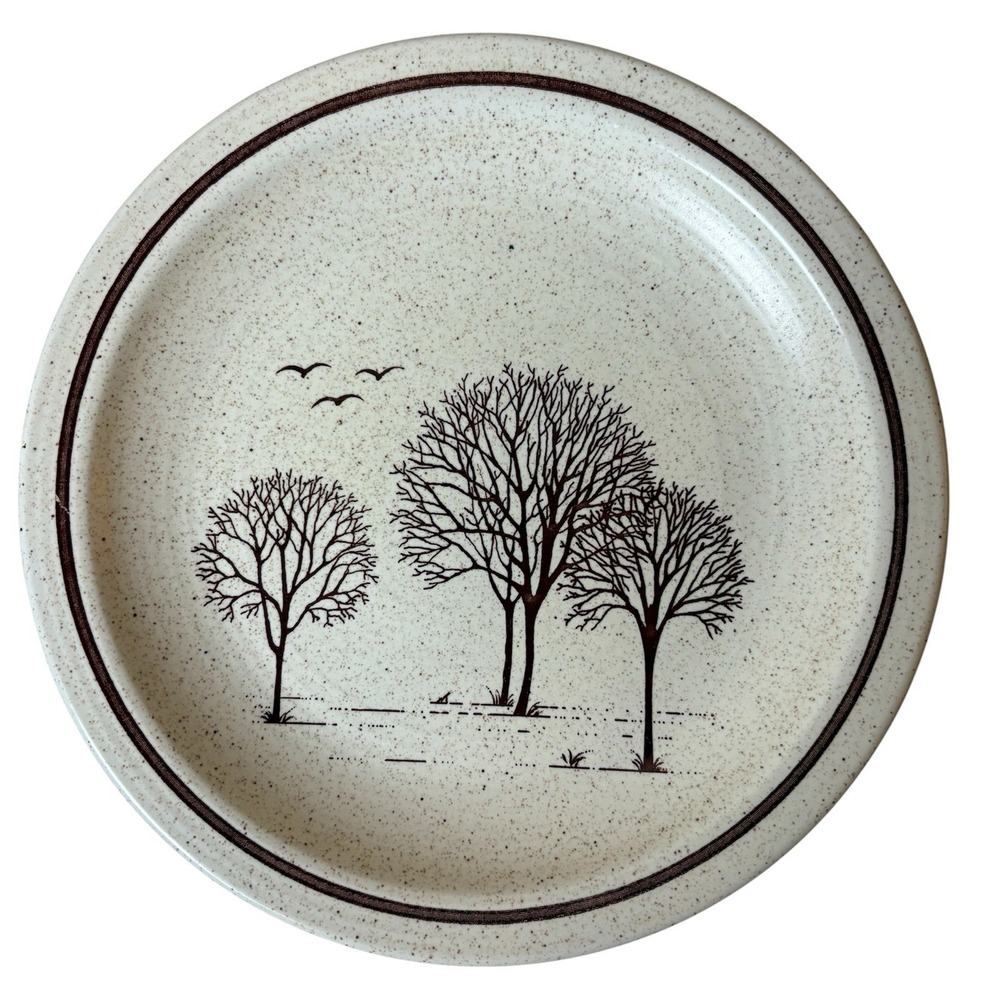 Vintage Churchill Trees Homespun Stonecast Dinner Plate 10'' England Set Of 4